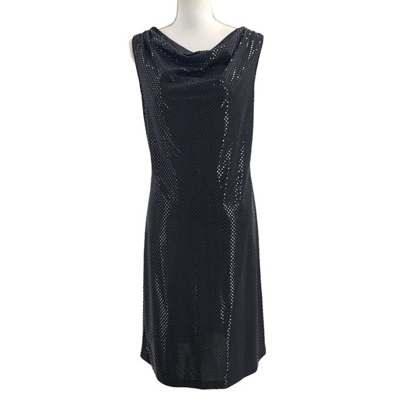 Frank Lyman Design Vintage Womens Size 12 Sequined Sheath Midi Dress in Black - Picture 1 of 10